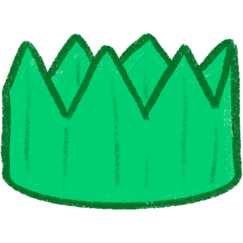  a green crown made of paper